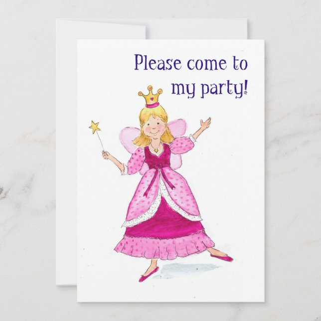 Fairy Princess Party Invitation (Front)