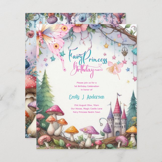 Fairy Princess Party Magical Birthday Bash  (Front/Back)