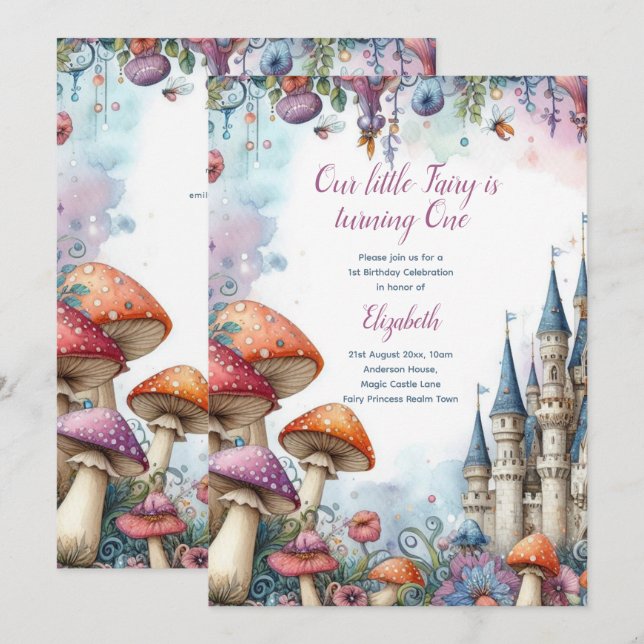 Fairy Princess Party Magical Birthday Bash  Invitation (Front/Back)
