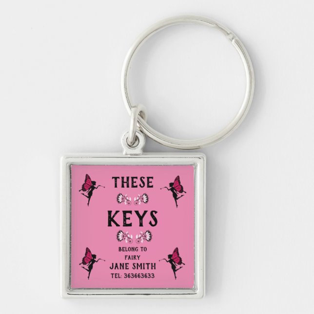 Fairy Princess Pattern Print Key Ring (Front)