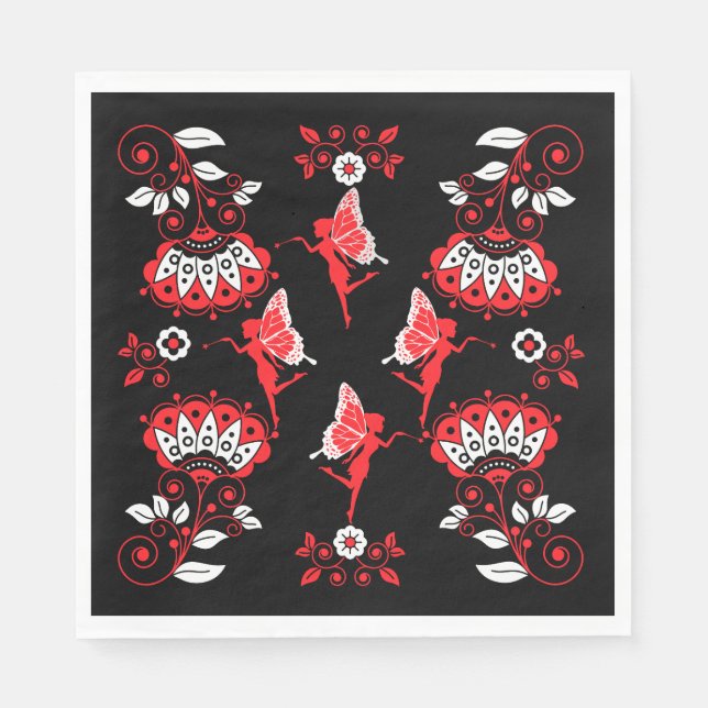 Fairy Princess Pattern Print Napkin (Front)