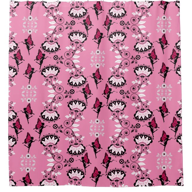 Fairy Princess Pattern Print Shower Curtain (Front)