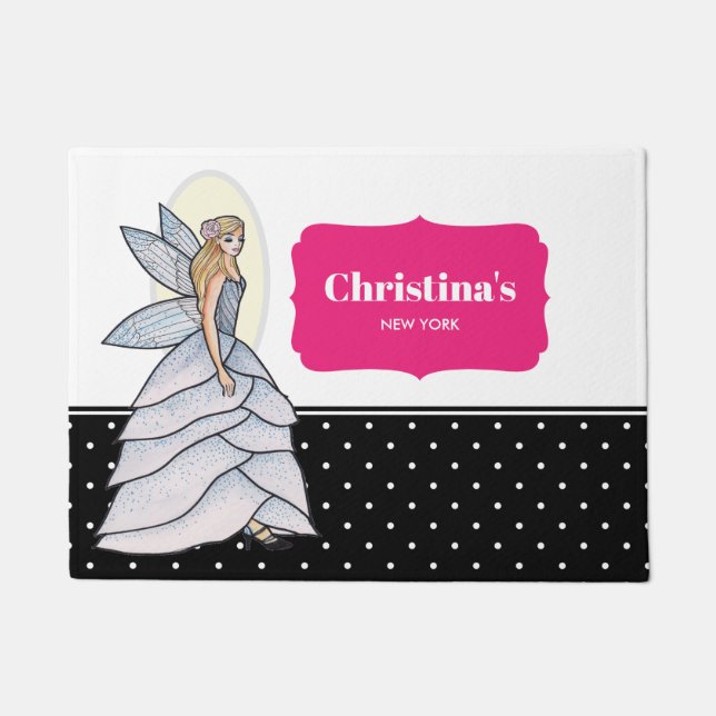 Fairy Princess Petal Dress Fashion Illustration Doormat (Front)