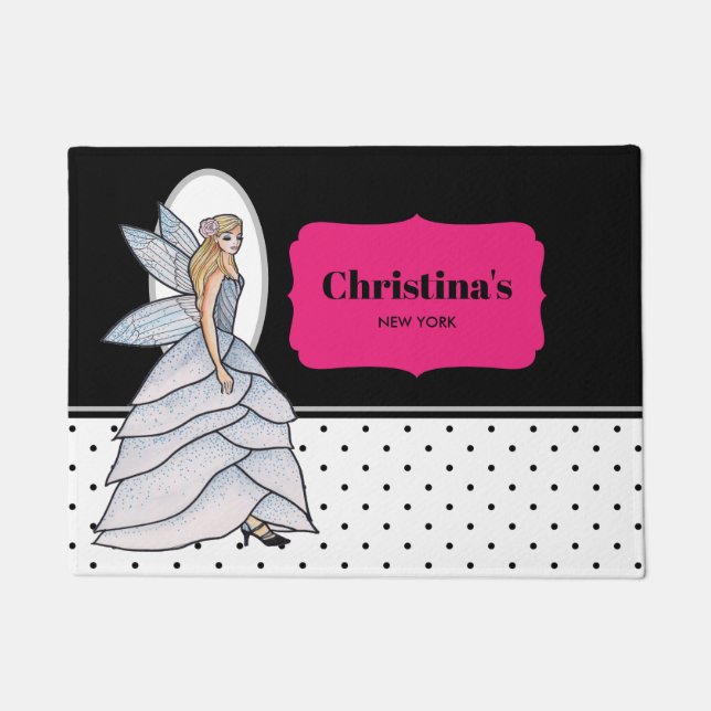 Fairy Princess Petal Dress Fashion Illustration Doormat (Front)