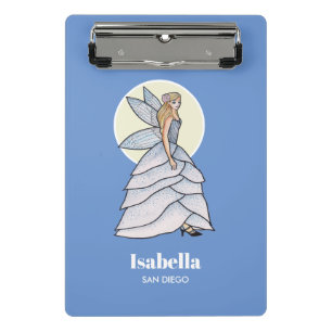 Fairy Princess Petal Dress Fashion Illustration Mini Clipboard