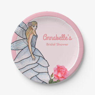 Fairy Princess Petals Dress Fashion Illustration Paper Plate