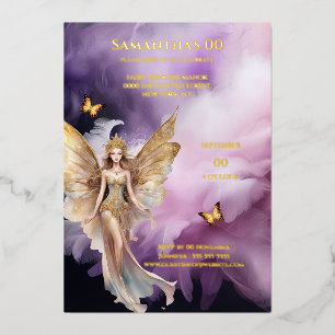 Fairy princess purple gold mythical fairytale