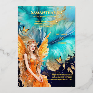 Fairy princess teal orange mythical fairytale