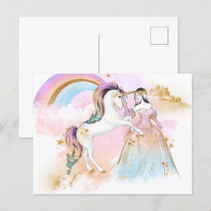 Fairy Princess Unicorn Postcard