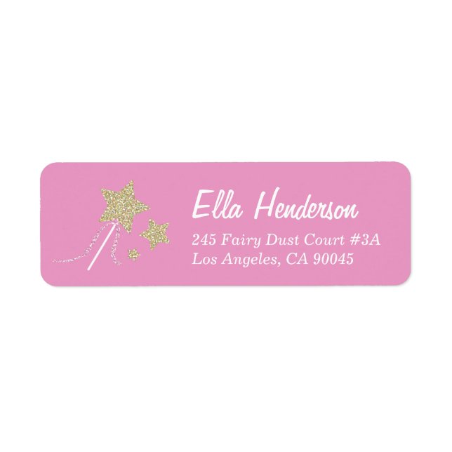 Fairy Princess Wand Return Address Labels (Front)