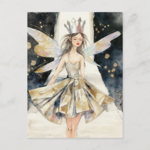 Fairy queen in the fashion show postcard