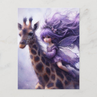 Fairy Rides a Giraffe Postcard