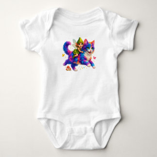 Fairy Riding Colorful Cat T-Shirt – Cute FaT-shirt Baby Bodysuit