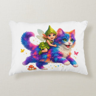 Fairy Riding Colorful Cat T-Shirt – Cute FaT-shirt Decorative Cushion