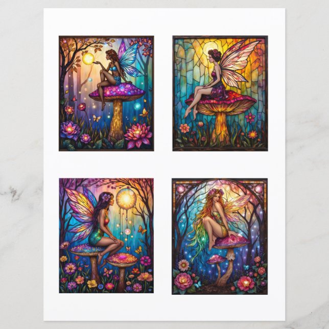 Fairy Scrapbook Junk Journal Collage Paper (Front)