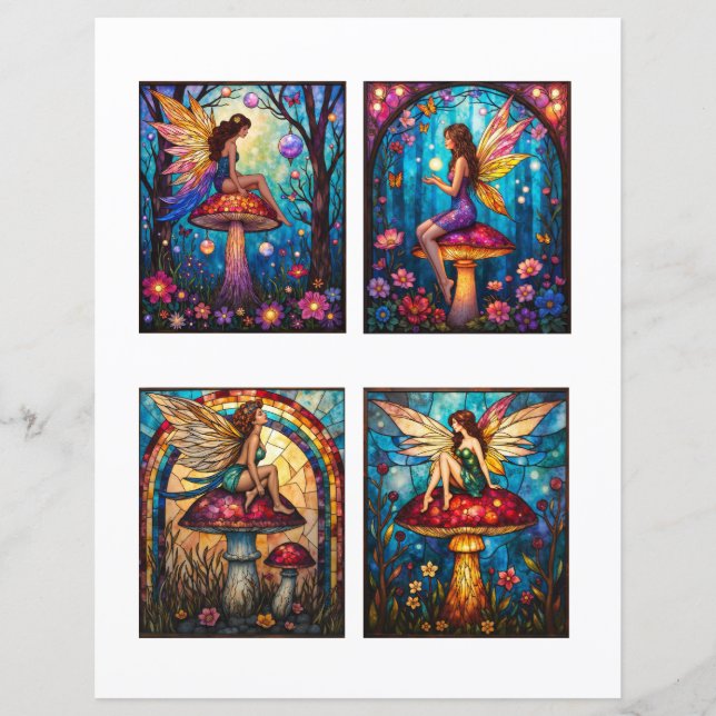 Fairy Scrapbook Junk Journal Collage Paper (Front)