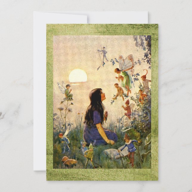 Fairy Secrets - Antique Greeting Card (Front)