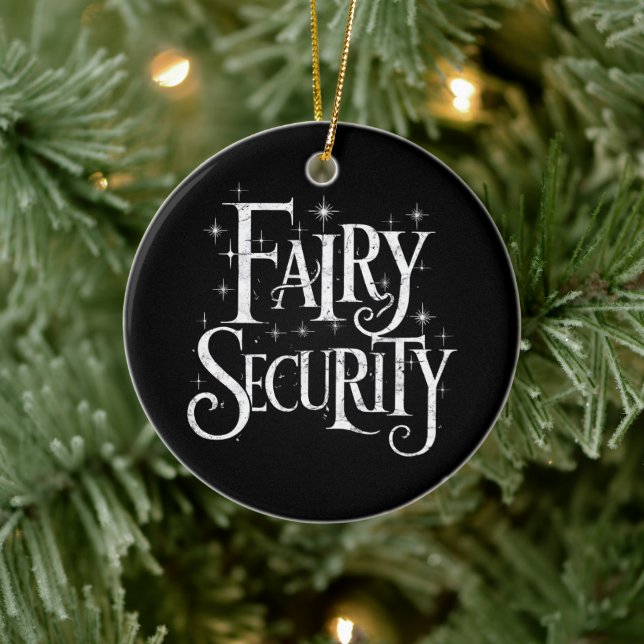 Fairy Security Funny Halloween Costume  Ceramic Ornament (Tree)