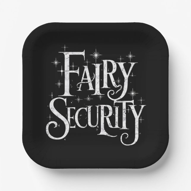 Fairy Security Funny Halloween Costume  Paper Plate (Front)