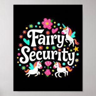 Fairy Security Unicorn Halloween Costume Adult Mum Poster
