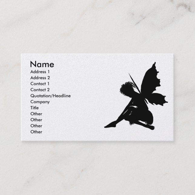 Fairy Silhouette Pose 30 Business Card (Front)