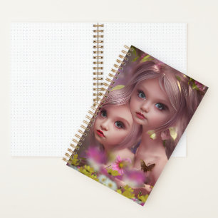 Fairy Sisters Amoungst the Flowers in the Forest Notebook