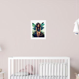 Fairy Sitting In The Rain Poster