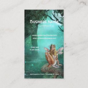 Fairy Sitting on a Mushroom Patch Business Cards