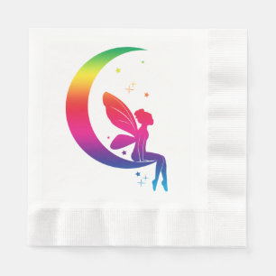 Fairy Sitting on the Moon Birthday Napkin