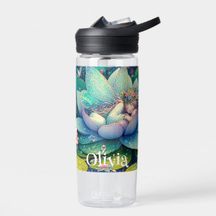 Fairy Sleeping on a Flower Fairytale Personalised Water Bottle