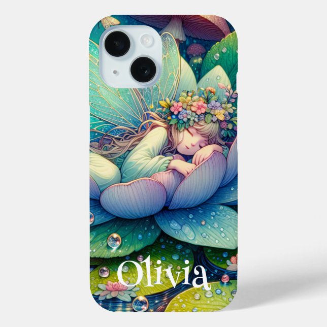 Fairy Sleeping on a Flower Personalised Case-Mate iPhone Case (Back)