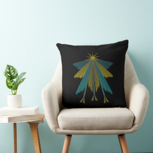 Fairy Stars Black Throw Pillow