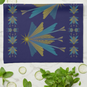 Fairy Stars Navy Kitchen Towel