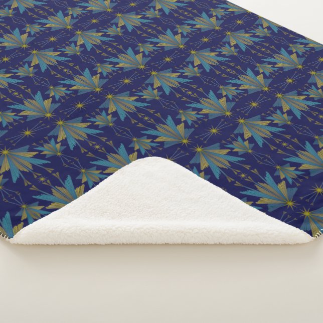 Fairy Stars Navy Sherpa Blanket (3 Sizes) (3/4)