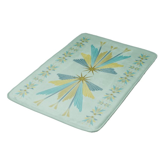 Fairy Stars Pistachio Bath Mat (Angled)