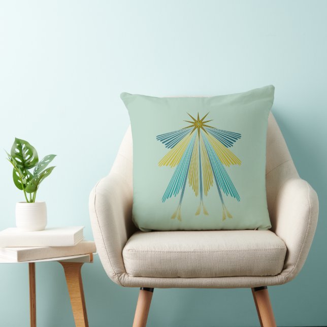 Fairy Stars Pistachio Throw Pillow (Chair)