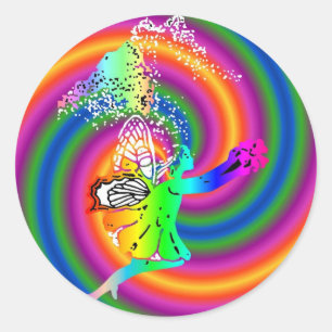 fairy swirl classic round sticker
