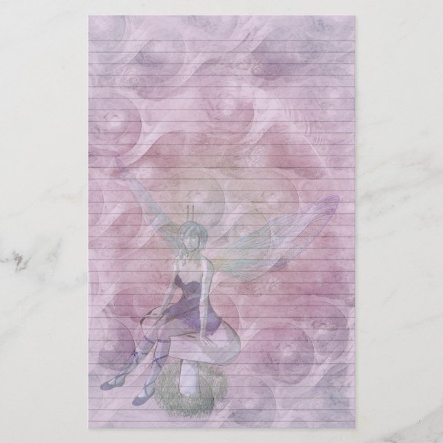 Fairy Swirl stationery-optional lines Stationery (Front)
