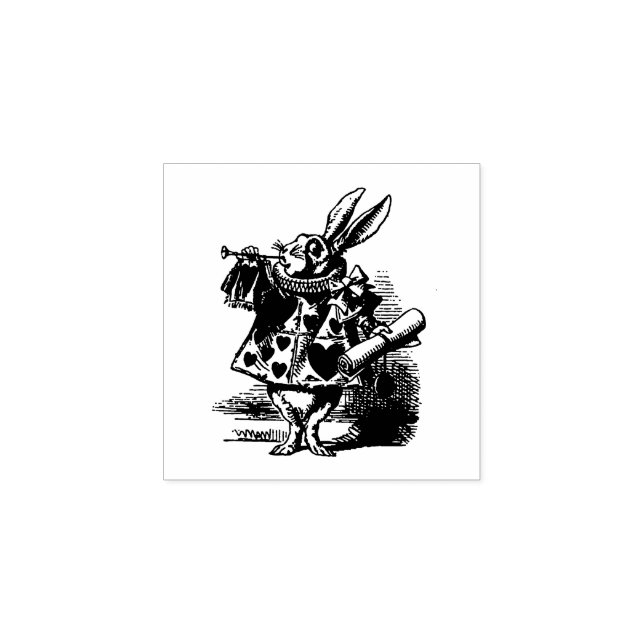Fairy tale - Alice in Wonderland - White Rabbit Rubber Stamp (Imprint)