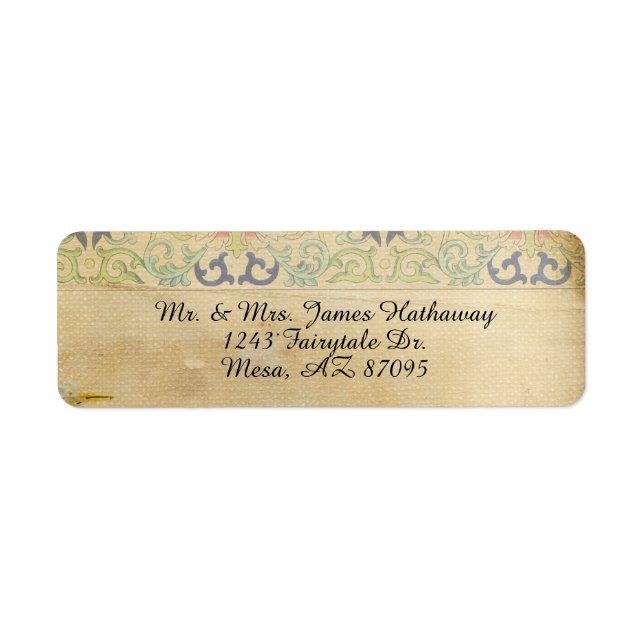 Fairy Tale Antique Look Wedding Return Address Label (Front)