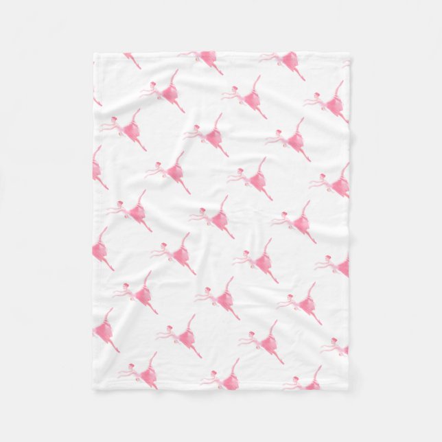 Fairy tale ballet dancer. Trendy pink Ballerina. Fleece Blanket (Front)