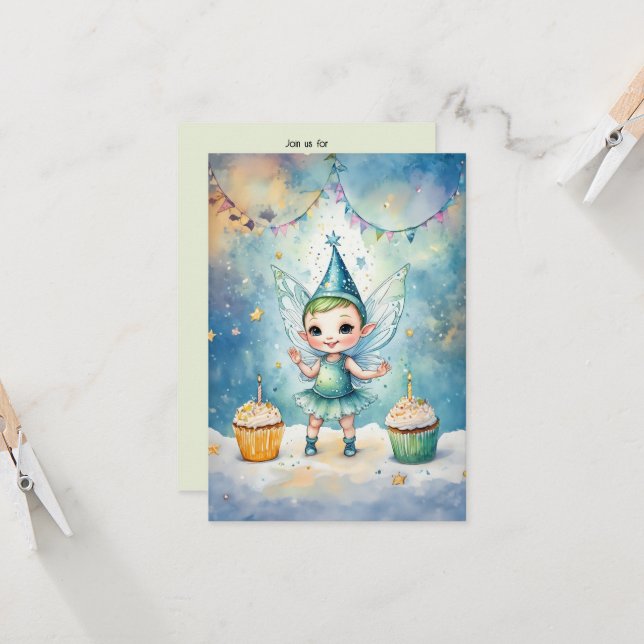 Fairy Tale Birthday Magic Invitation (Front/Back In Situ)