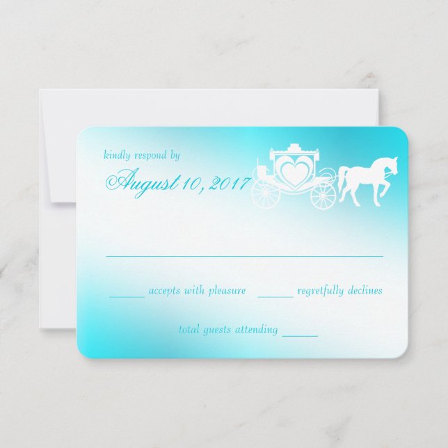 Fairy Tale Carriage Aqua Response Card (Front)