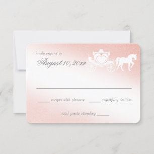 Fairy Tale Carriage Blush Pink Response Card