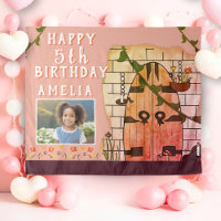Fairy Tale Castle Door Flower Birthday Party Photo