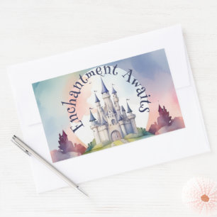 Fairy Tale Castle Party Rectangular Sticker