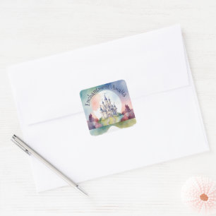 Fairy Tale Castle Party Square Sticker