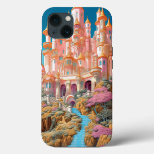 Fairy Tale Castle Pink White Gold Fantasy Art iPhone 13 Case