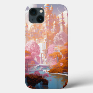 Fairy Tale Castle Pink White Gold Fantasy Art iPhone 13 Case