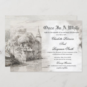 Fairy tale Castle Vintage Wedding Invitation